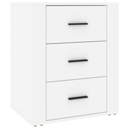 Berkfield Home Bedside Cabinet White 50x36x60 cm Engineered Wood - Size: 50 x 36 x 60 cm - thumbnail 2