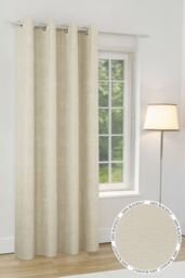 Enhanced Living 'Knightsbridge' Cream 100% Blackout, Thermal, Chenille Single Door Curtain with Eyelet Header - Size: 168 cm width x 214 cm drop