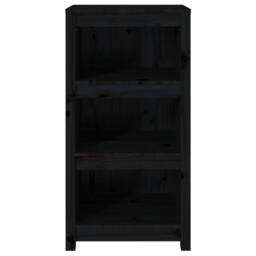 Berkfield Home Book Cabinet Black 50x35x97 cm Solid Wood Pine - Size: 50 x 35 x 97 cm - thumbnail 5