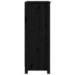 Berkfield Home Book Cabinet Black 50x35x97 cm Solid Wood Pine - Size: 50 x 35 x 97 cm - thumbnail 6