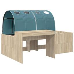 Berkfield Home Bed Frame with Tunnel 3 pcs Sonoma Oak & Light Blue in Brown - thumbnail 3