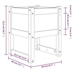 Berkfield Home Planter White 40x40x52.5 cm Solid Wood Pine - thumbnail 7