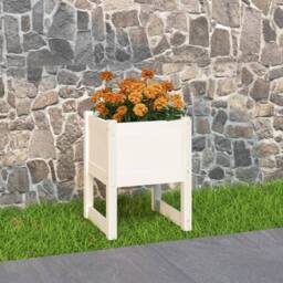 Berkfield Home Planter White 40x40x52.5 cm Solid Wood Pine - thumbnail 2