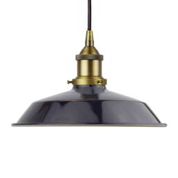SE Home Navy Blue Small Trinity Metal Pendant Light - Matt Antique Brass - thumbnail 1