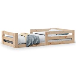 Berkfield Home Bed Frame without Mattress 90x200 cm Solid Wood Pine in Brown - thumbnail 2