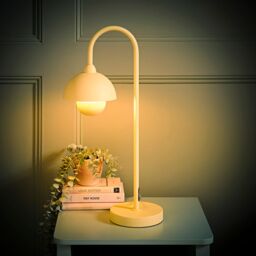 ValueLights Tilly Pastel Arched Dome Shade Metal Table Lamp with LED Bulb in Yellow - thumbnail 1