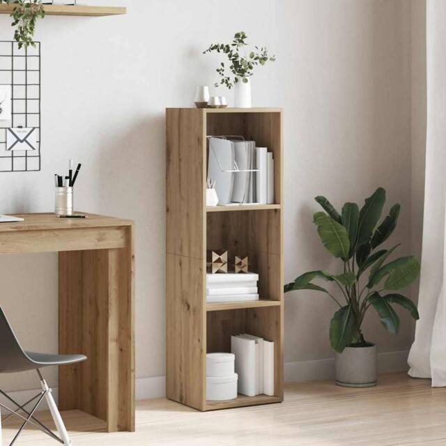 Berkfield Home Elegant Book Cabinet Artisan Oak 36x30x114 cm Engineered Wood in Brown - Size: 36 x 30 x 114 cm - image 1