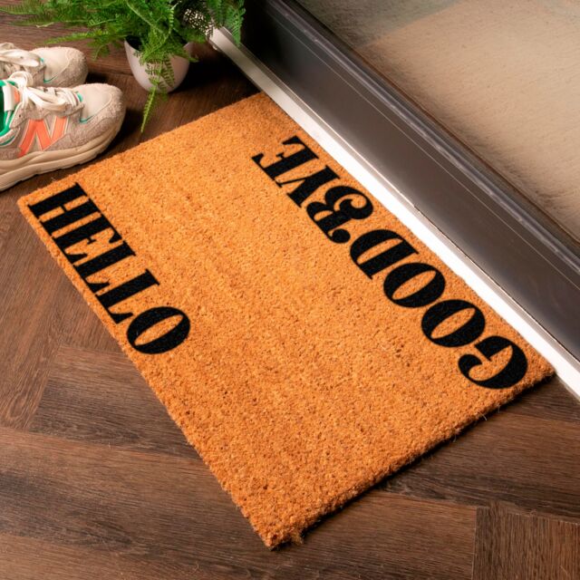 Artsy Mats New Modern Hello Goodbye Doormat in Black - Size: 40 cm x 60 cm - image 1