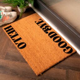 Artsy Mats New Modern Hello Goodbye Doormat in Black - Size: 40 cm x 60 cm - thumbnail 1