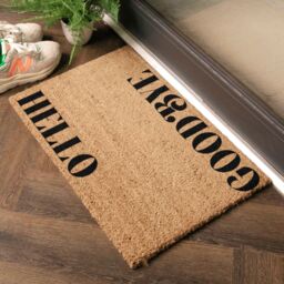 Artsy Mats New Modern Hello Goodbye Doormat in Black - Size: 40 cm x 60 cm - thumbnail 3
