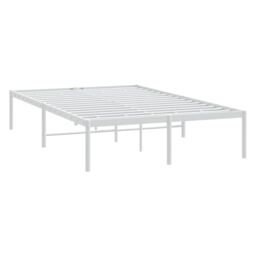 Berkfield Home Metal Bed Frame White 120x200 cm - Size: Small Double - thumbnail 4
