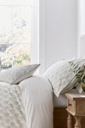 Murmur 'Georgia' Cotton Percale Duvet Cover Set in Green - Size: Double - thumbnail 2