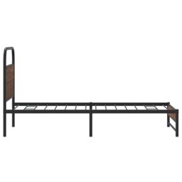Berkfield Home Bed Frame without Mattress 90x200 cm Brown Oak Engineered Wood - thumbnail 6