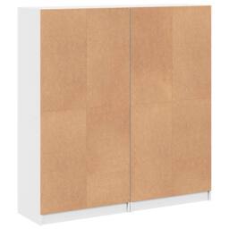 Berkfield Home Modern Bookcase with Doors White 136x37x142 cm Engineered Wood - Size: 136 x 37 x 142 cm - thumbnail 9