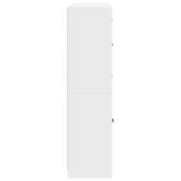 Berkfield Home Modern Bookcase with Doors White 136x37x142 cm Engineered Wood - Size: 136 x 37 x 142 cm - thumbnail 8