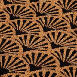 Esselle Astley Printed Latex Backed Coir Printed Forest Green Scallop Deco Doormat in Black - Size: 45 cm x 75 cm - thumbnail 3