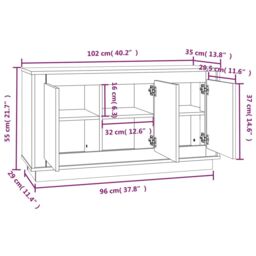 Berkfield Home Sideboard White 102x35x55 cm Engineered Wood - Size: 102 x 35 x 55 cm - thumbnail 9