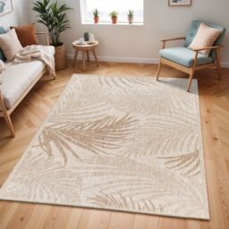 Livabliss Tuareg-Coastal Beige Ivory Tropical Ivory In- & Outdoor Jute-Look Rug in Light Beige - Size: 160 cm x 215 cm - thumbnail 1