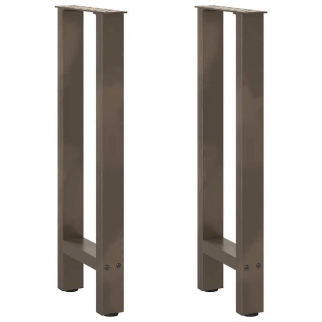 Berkfield Home Coffee Table Legs Natural Steel 2 pcs 38x(72-73) cm Steel in Grey - image 1