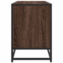 Berkfield Home TV Cabinet Brown Oak 100x35x50 cm Engineered Wood & Metal - Size: 100 x 35 x 50 cm - thumbnail 5