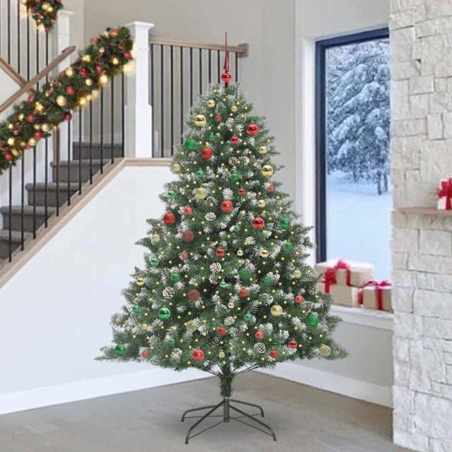 Berkfield Home Artificial Christmas Tree with Stand Green 160 x 160 x 240 cm - image 1