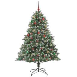 Berkfield Home Artificial Christmas Tree with Stand Green 160 x 160 x 240 cm - thumbnail 3