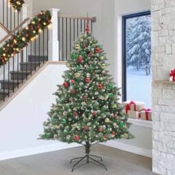 Berkfield Home Artificial Christmas Tree with Stand Green 160 x 160 x 240 cm - thumbnail 1