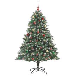 Berkfield Home Artificial Christmas Tree with Stand Green 160 x 160 x 240 cm - thumbnail 6