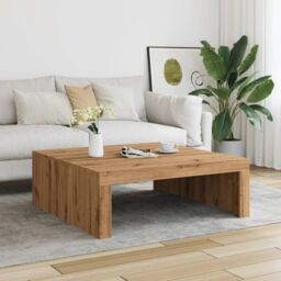 Berkfield Home Coffee Table Artisan Oak 100x100x35 cm Engineered Wood in Brown - Size: 100 x 100 x 35 cm - thumbnail 3
