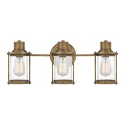 Netlighting Quoizel Riggs Wall Lamp Weathered Brass IP44 in Yellow - thumbnail 1