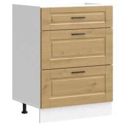 Berkfield Home Kitchen Base Cabinet Porto Artisan Oak Engineered Wood in Brown - thumbnail 2
