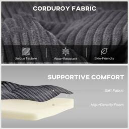 Wyld Haus Noripa Charcoal Grey Corduroy 2 Seater Click Clack Sofa Bed - thumbnail 6