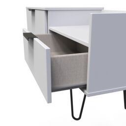 Ready Assembled 2 U Fuji TV Console Unit (Ready Assembled) in Mid Grey - thumbnail 5