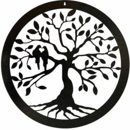 Poppyforge Tree of Life Wall Art - Large - Steel - W49.5 x H49.5 cm - BM/RtR in Black - thumbnail 2