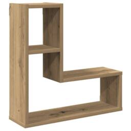 Berkfield Home Wall Cube Shelves 2 pcs Artisan Oak 50x15x50 cm Engineered Wood in Brown - Size: 50 x 15 x 50 cm - thumbnail 4