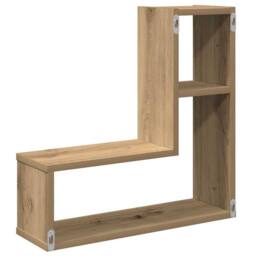 Berkfield Home Wall Cube Shelves 2 pcs Artisan Oak 50x15x50 cm Engineered Wood in Brown - Size: 50 x 15 x 50 cm - thumbnail 7