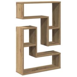 Berkfield Home Wall Cube Shelves 2 pcs Artisan Oak 50x15x50 cm Engineered Wood in Brown - Size: 50 x 15 x 50 cm - thumbnail 3