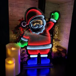 Samuel Alexander 74cm LED Infinity Christmas Light Standing Santa Decoration with Metal Base - thumbnail 1