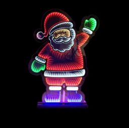 Samuel Alexander 74cm LED Infinity Christmas Light Standing Santa Decoration with Metal Base - thumbnail 3