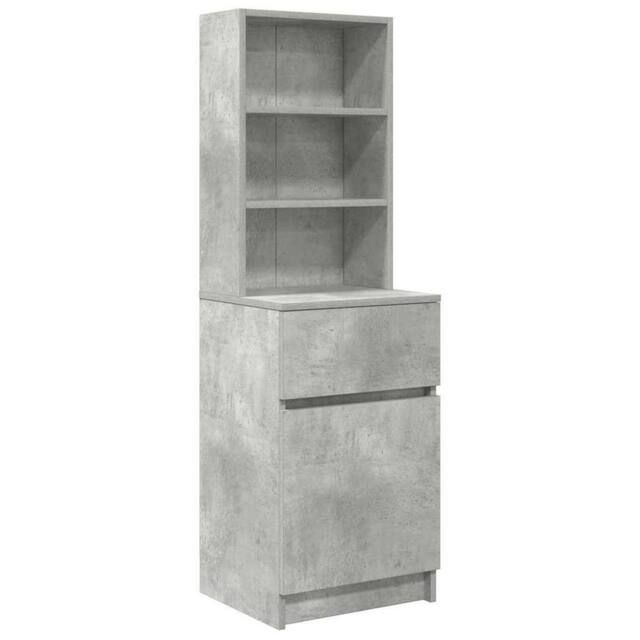 Berkfield Home Bedside Cabinet Concrete Grey 39x35x125 cm Engineered Wood - Size: 39 x 35 x 125 cm - image 1