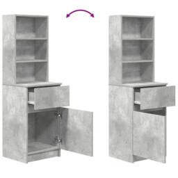 Berkfield Home Bedside Cabinet Concrete Grey 39x35x125 cm Engineered Wood - Size: 39 x 35 x 125 cm - thumbnail 9