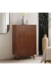 Teamson Home Tremolo Chest of Drawers 5 Drawer Bedroom Dresser in Walnut - thumbnail 2
