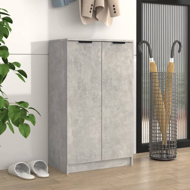 Berkfield Home Shoe Cabinet Concrete Grey 59x35x100 cm Engineered Wood - Size: 59 x 35 x 100 cm - image 1