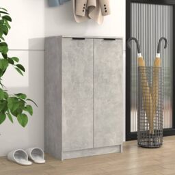 Berkfield Home Shoe Cabinet Concrete Grey 59x35x100 cm Engineered Wood - Size: 59 x 35 x 100 cm