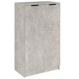Berkfield Home Shoe Cabinet Concrete Grey 59x35x100 cm Engineered Wood - Size: 59 x 35 x 100 cm - thumbnail 2