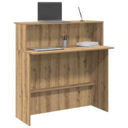 Berkfield Home Reception Desk Artisan Oak 100x50x103.5 cm Engineered Wood in Brown - thumbnail 1