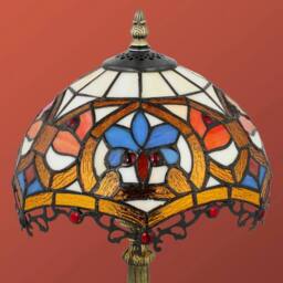 Wyld Haus Capitti Multicoloured Stained Glass Table Lamp Zinc Alloy Base - thumbnail 7