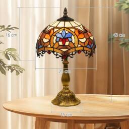 Wyld Haus Capitti Multicoloured Stained Glass Table Lamp Zinc Alloy Base - thumbnail 3