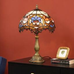 Wyld Haus Capitti Multicoloured Stained Glass Table Lamp Zinc Alloy Base - thumbnail 6