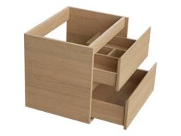 Vente-unique Bathroom Unit With Stone Countertop Basin - Oak Veneer - 60 Cm in Light Oak - thumbnail 7